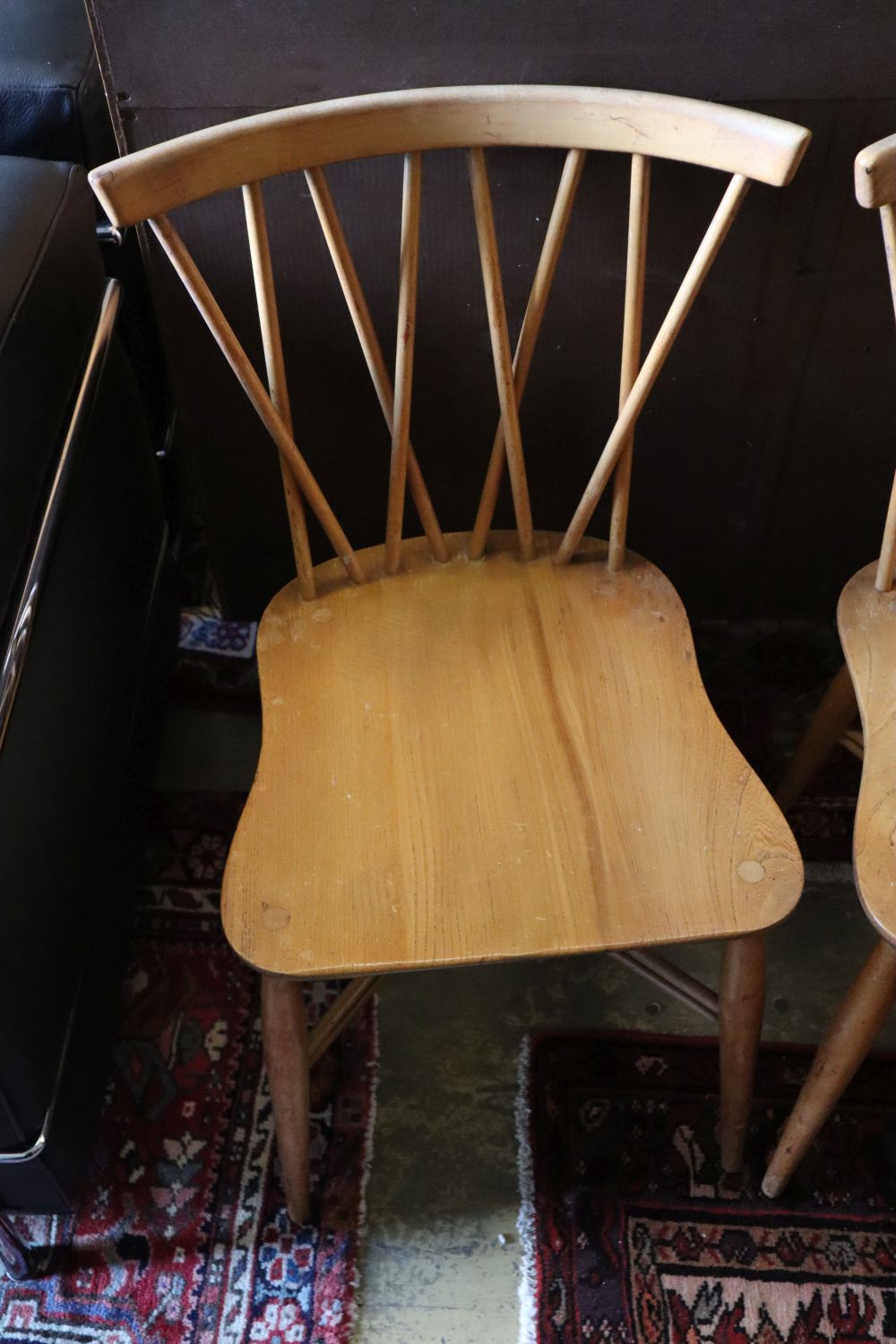 Four Ercol dining chairs